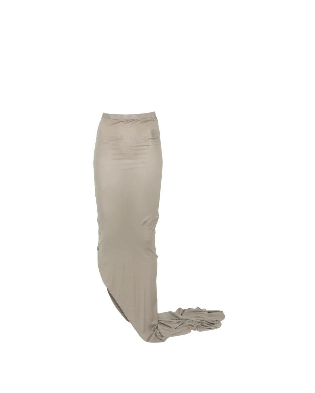 Rick Owens White Asymmetric Jersey Maxi Skirt