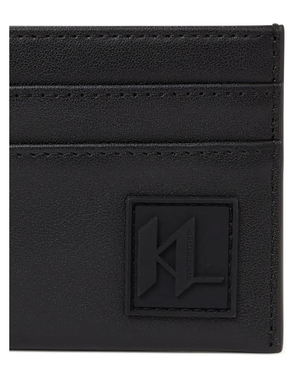 Karl Lagerfeld Black Monogram Patch Card Holder for men
