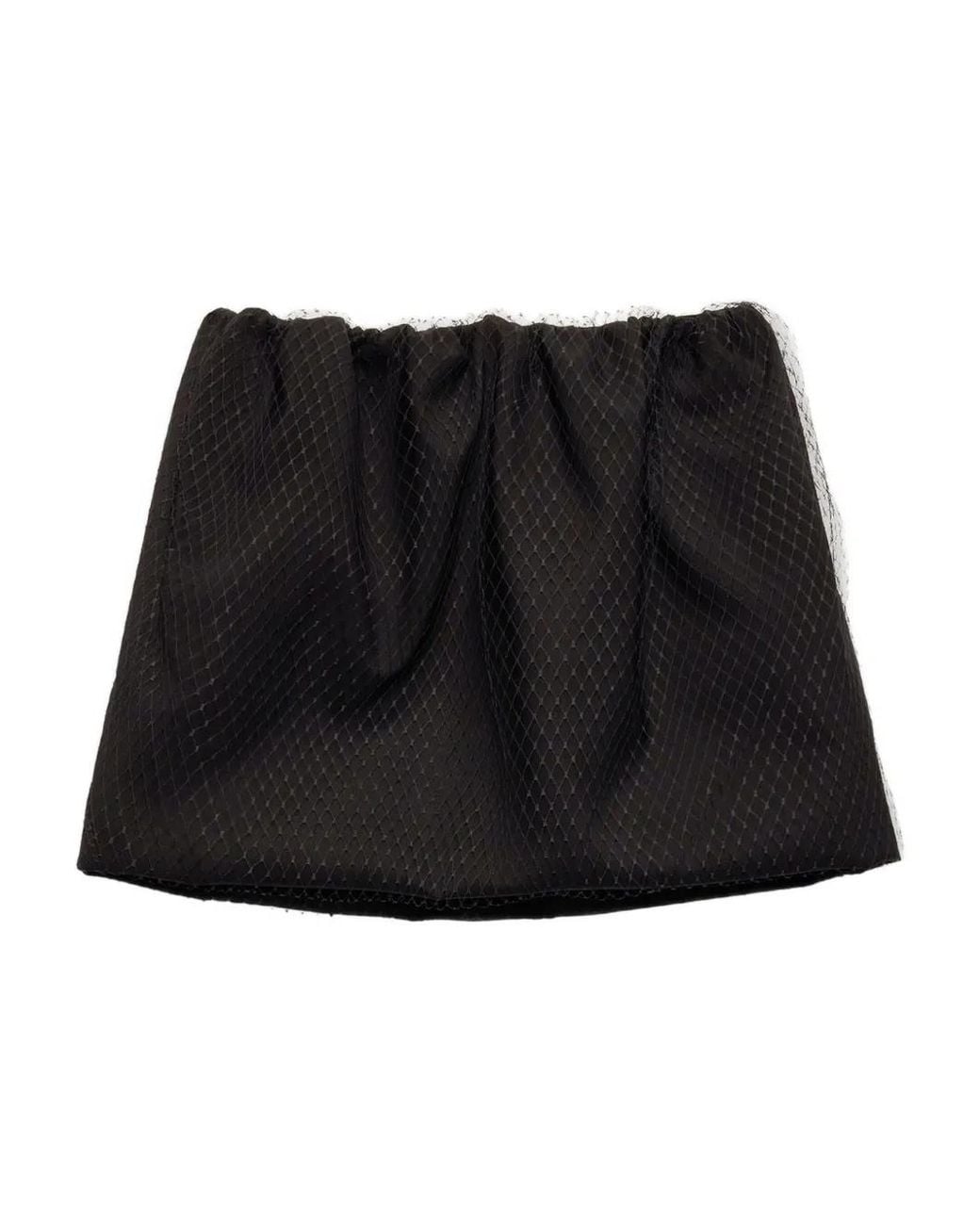 MSGM Black Layered Mini Skirt