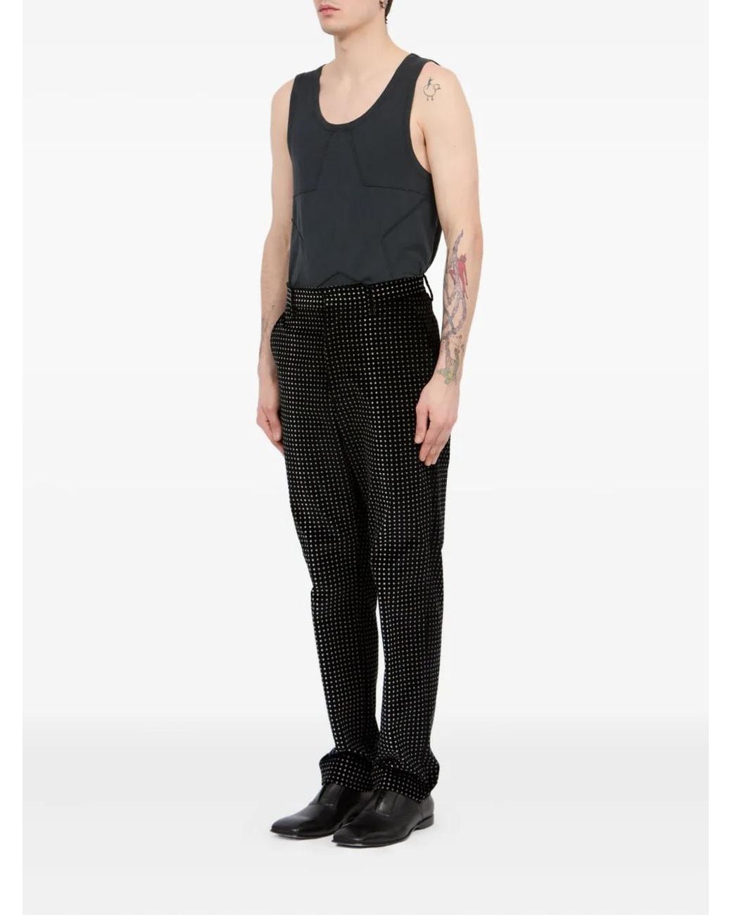 MM6 by Maison Margiela Black Star-Print Tailored Trousers for men
