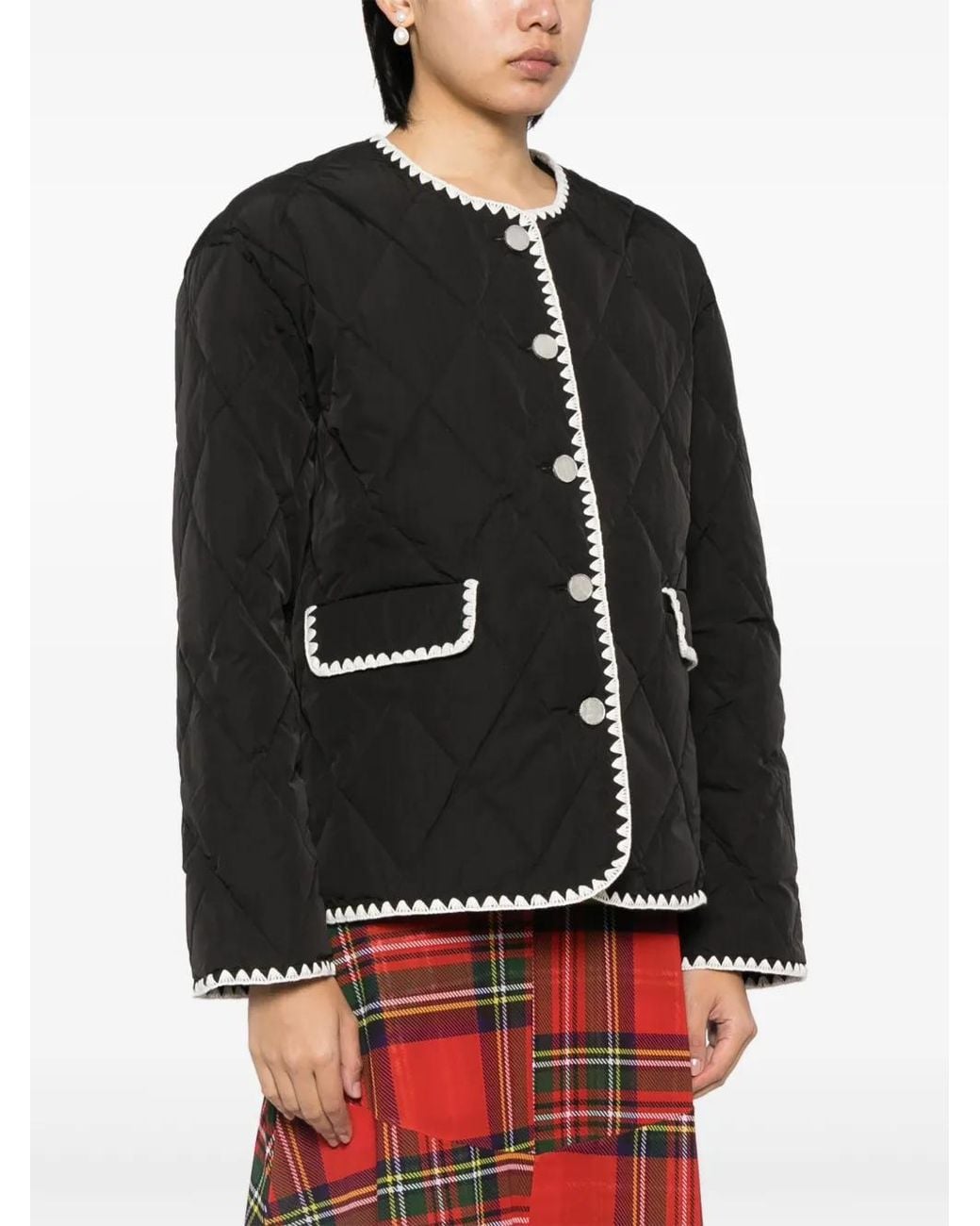 B+ AB Black Quilted Buttoned Jacket