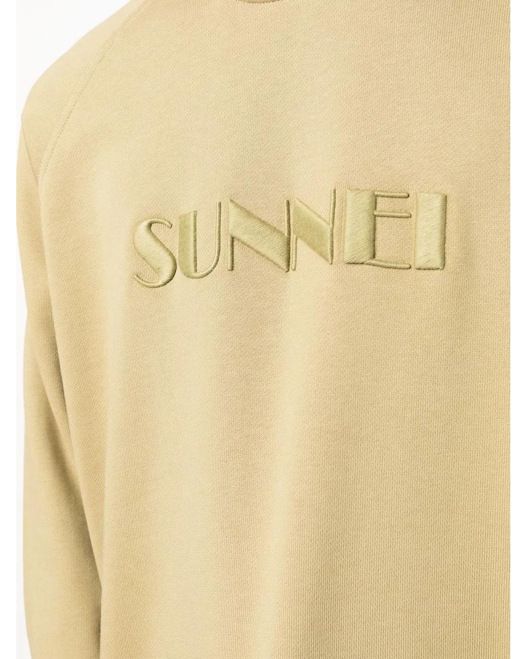Sunnei Natural Logo-Embroidered Crew-Neck Sweatshirt