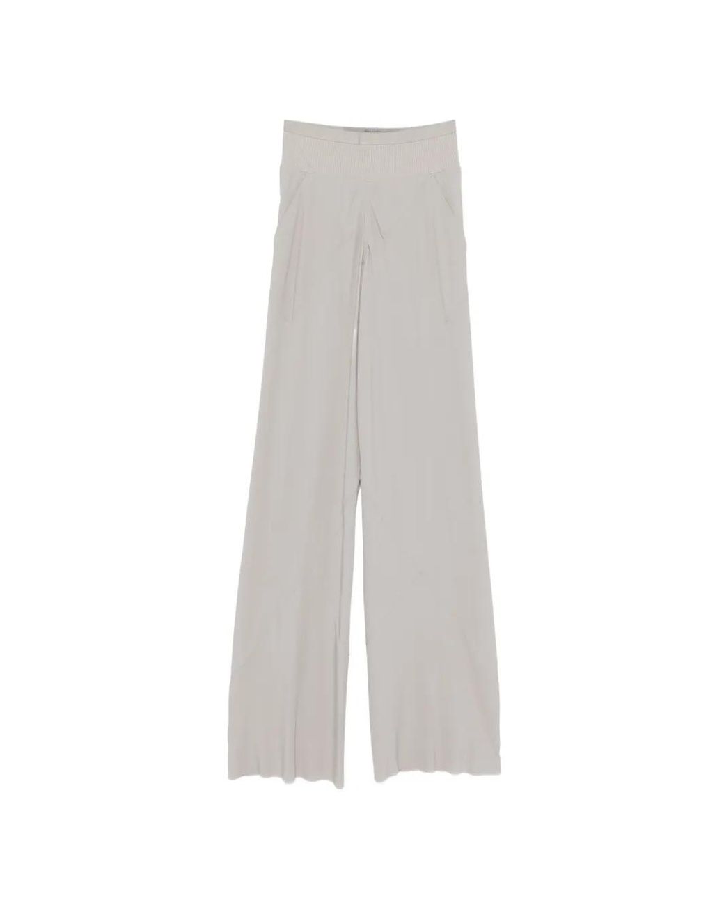 Rick Owens White Silk Blend Trousers