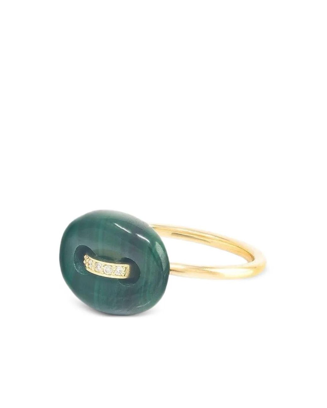 Jenna Blake Blue 18Kt Mariner Malachite Ring