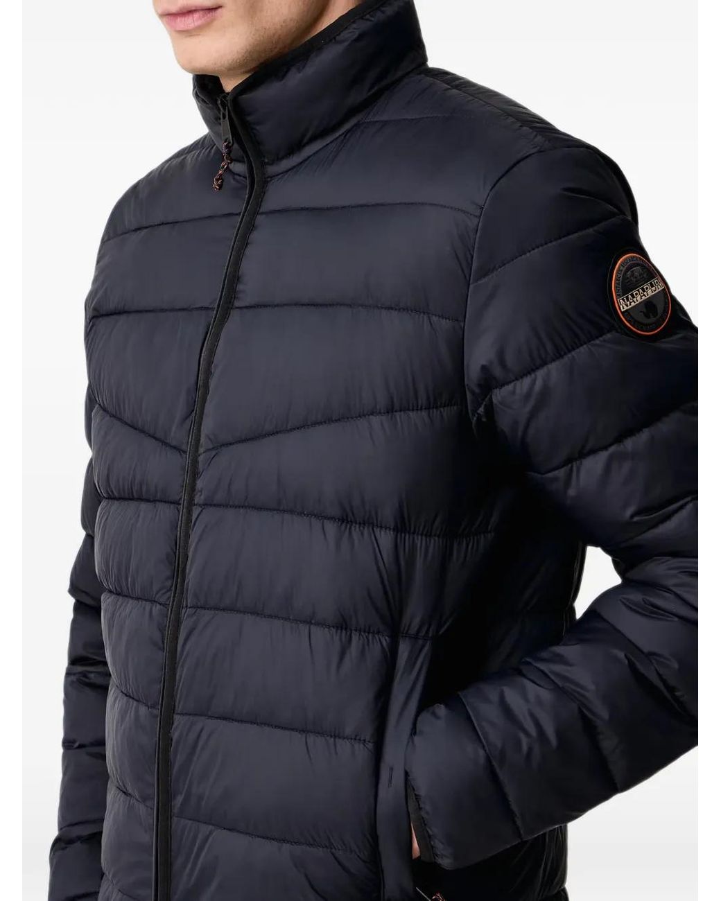 Napapijri Blue Aerons Quilted Logo-Patch Jacket for men