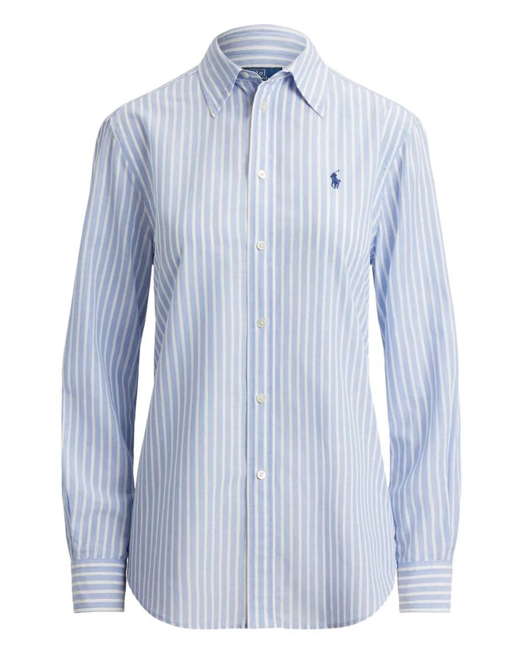 Polo Ralph Lauren Blue Pointed Collar Long Sleeve Shirt