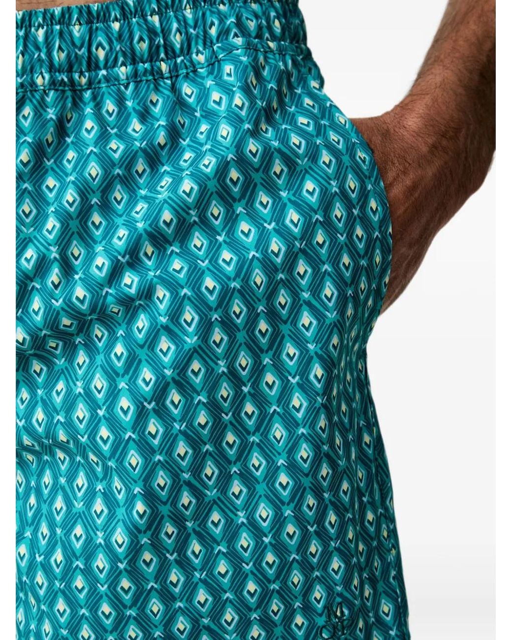 Marc O' Polo Blue Short De Bain Imprimé À Taille À Lien De Resserrage for men