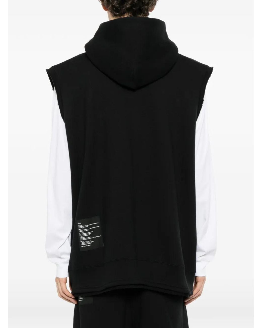 Nude:mm Black Sleeveless Zip-Up Hoodie for men