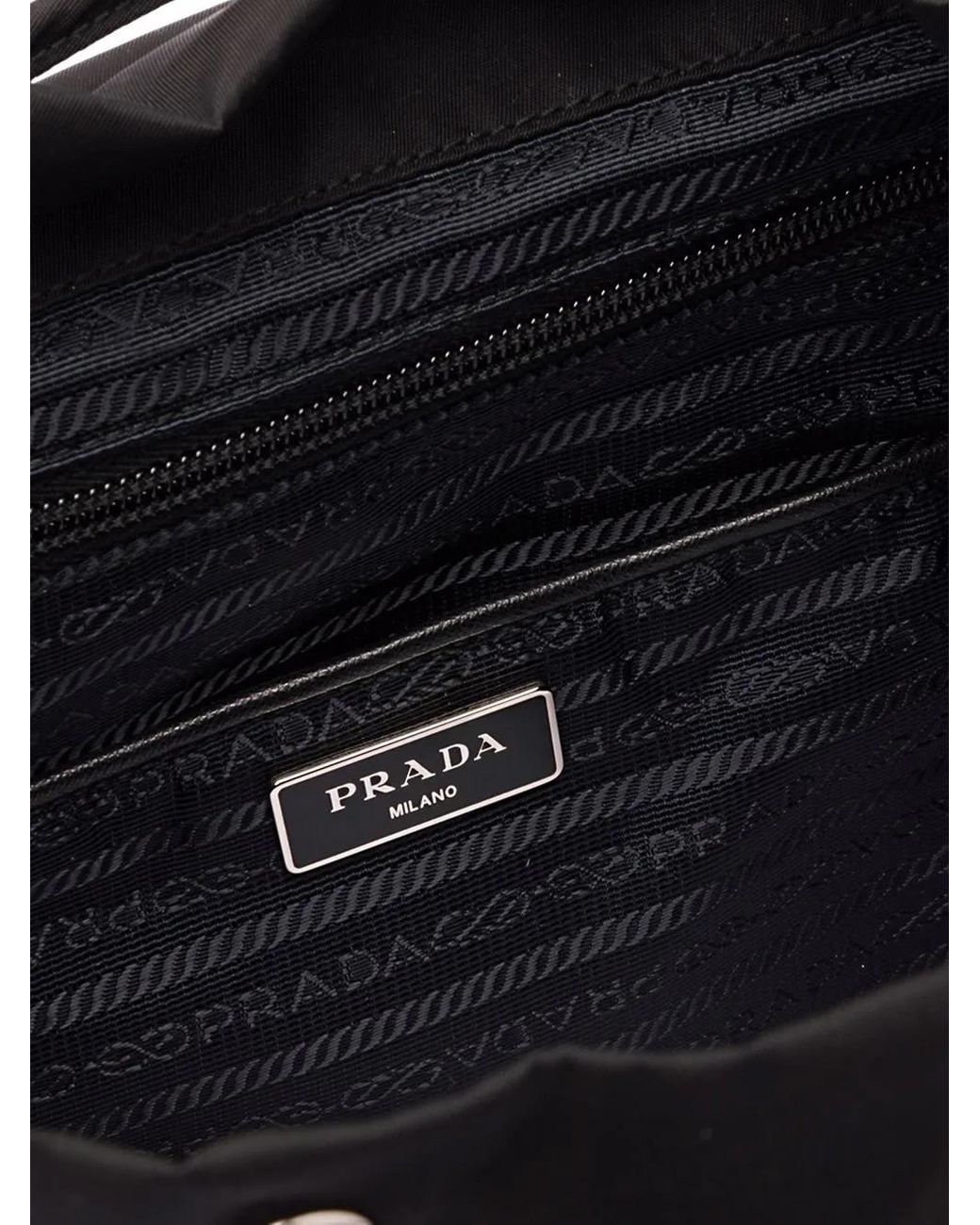 Prada Black Logo-plaque Recycled-nylon Backpack