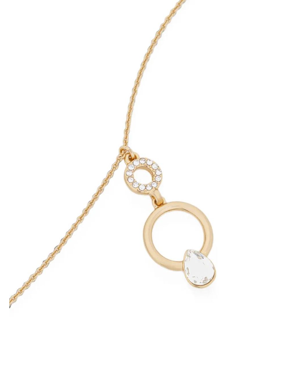 DKNY White Ring-Pendant Necklace