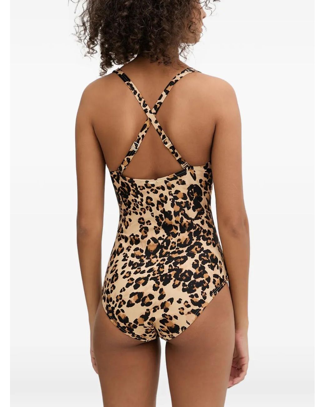 DKNY Natural Leopard-Print Swimsuit