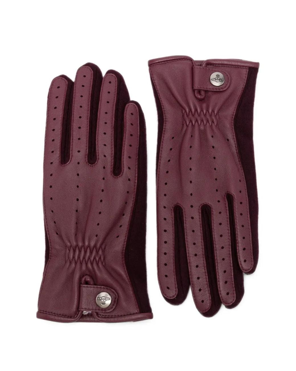 Vivienne Westwood Purple Perforated Panelled Gloves