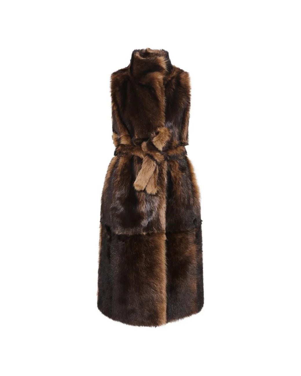 Yves Salomon Brown Toscana Shearling Gilet