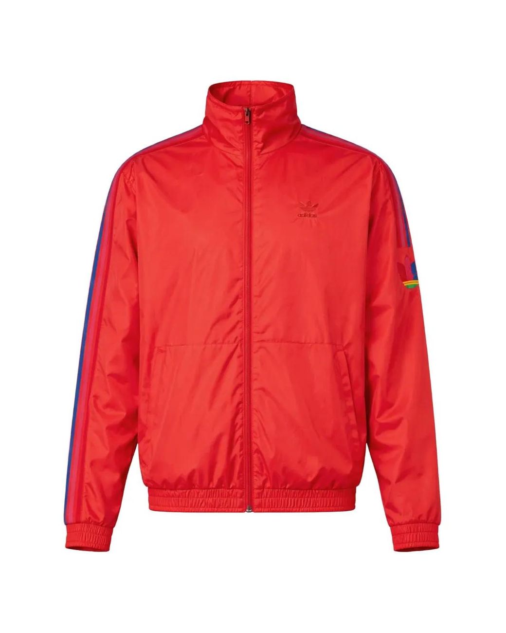 Adidas Red 3D Trefoil 3-Stripes Jacket for men