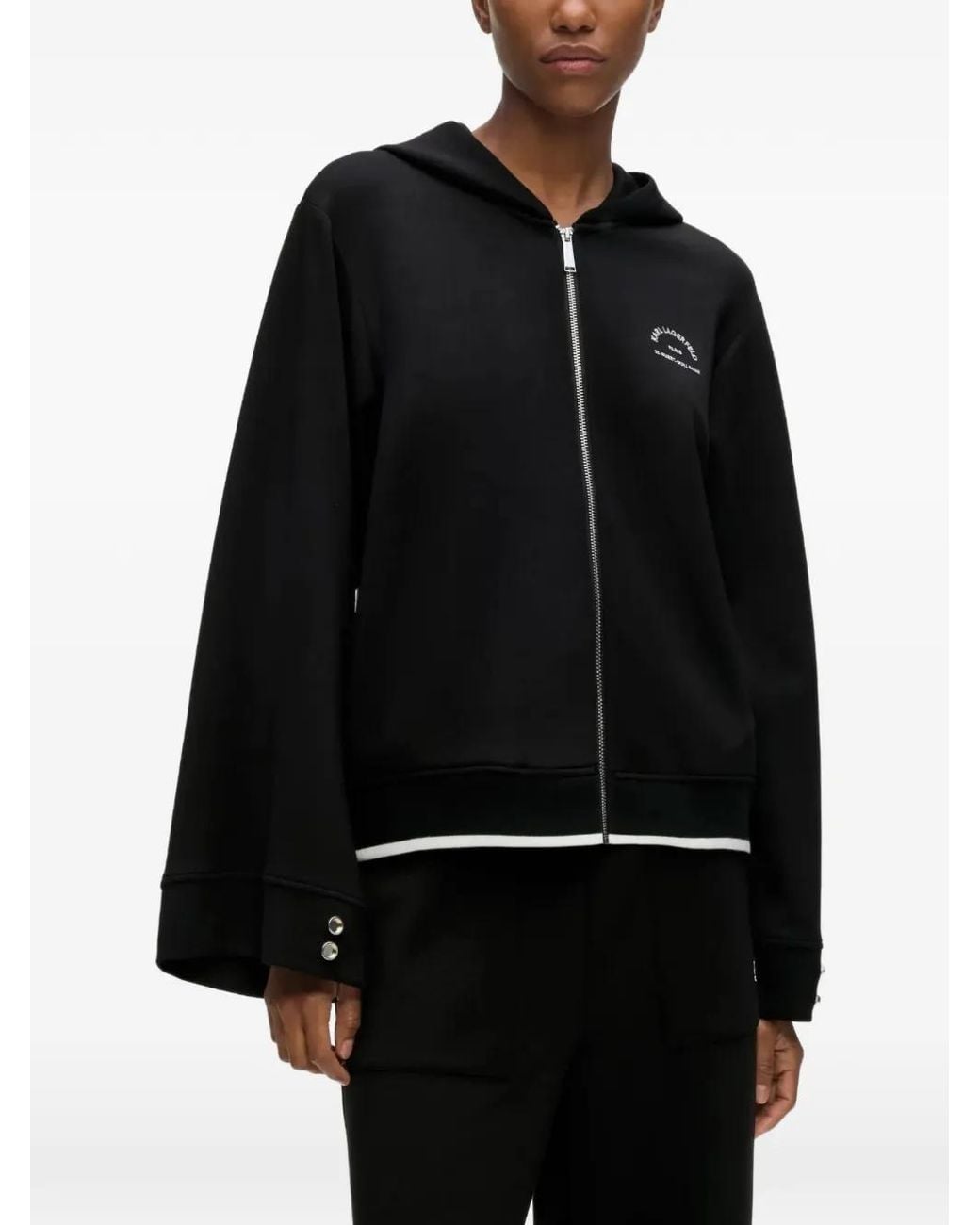 Karl Lagerfeld Black Rue St-Guillaume Zip-Up Hoodie