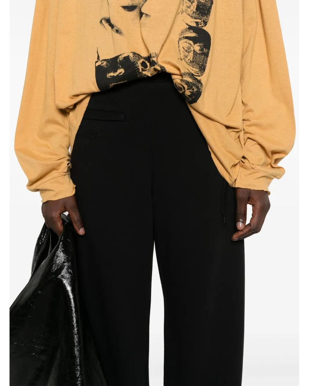MM6 by Maison Margiela Black Logo-Embroidered Track Pants
