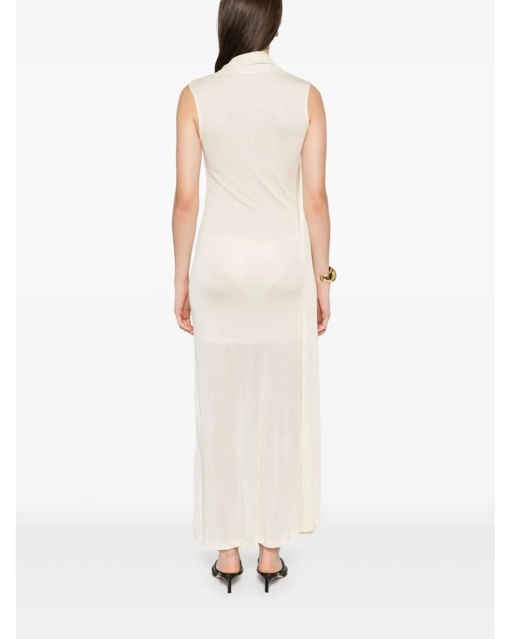 Totême White Overlapped Scarf Dress