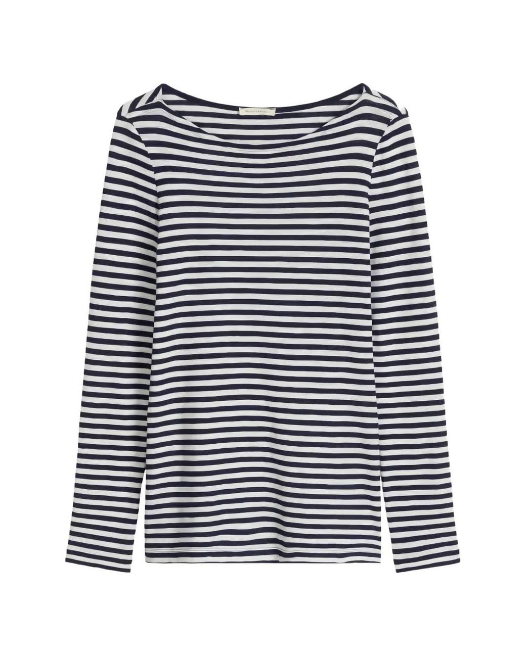 Marc O' Polo Blue T-Shirt Rayé À Manches Longues