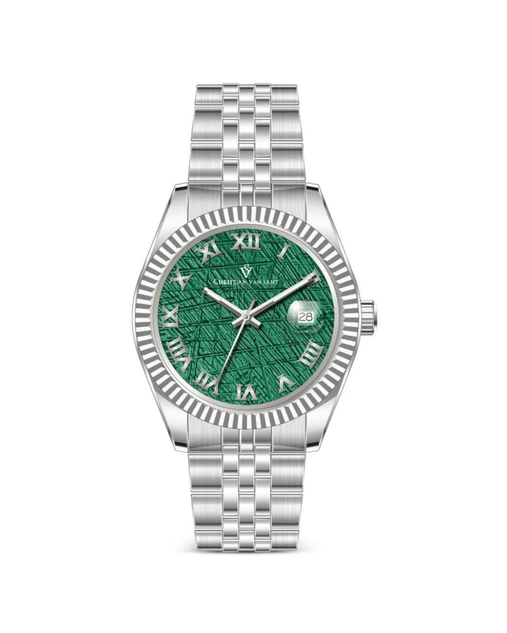 Christian Van Sant Green Stellar 41Mm Watch for men