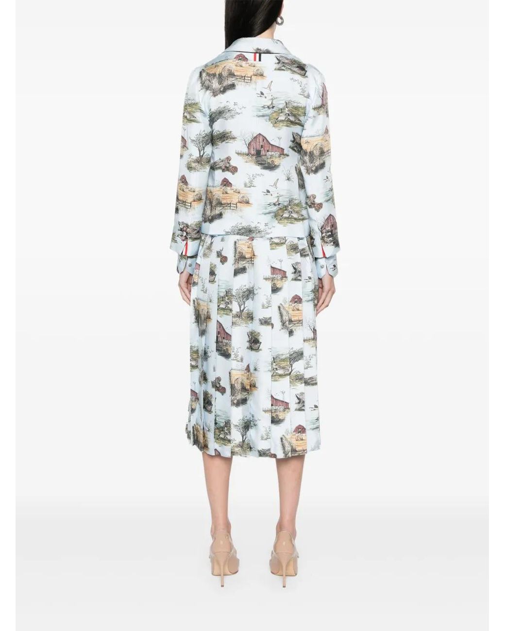 Thom Browne White All-Over Print Blazer