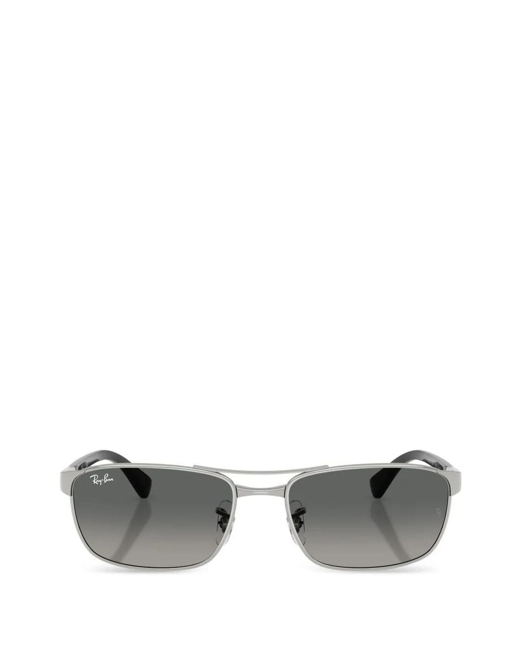 Ray-Ban Gray Rectangle-Frame Sunglasses