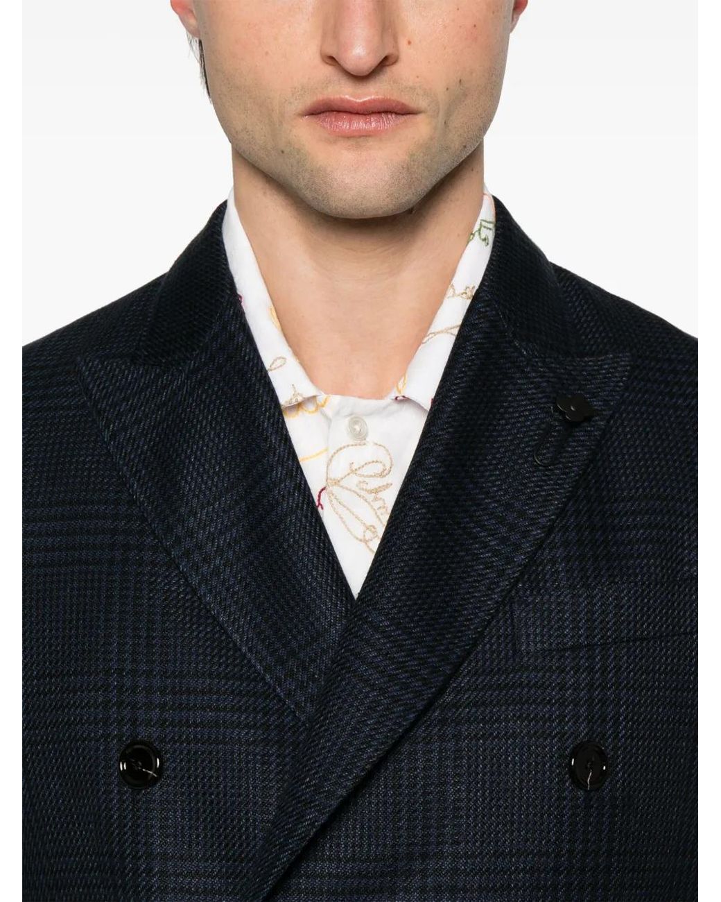 Lardini Blue Checked Blazer for men