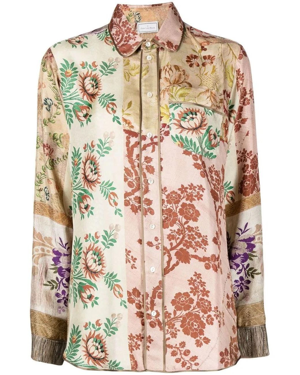 Pierre Louis Mascia Pink Floral-Print Silk Shirt