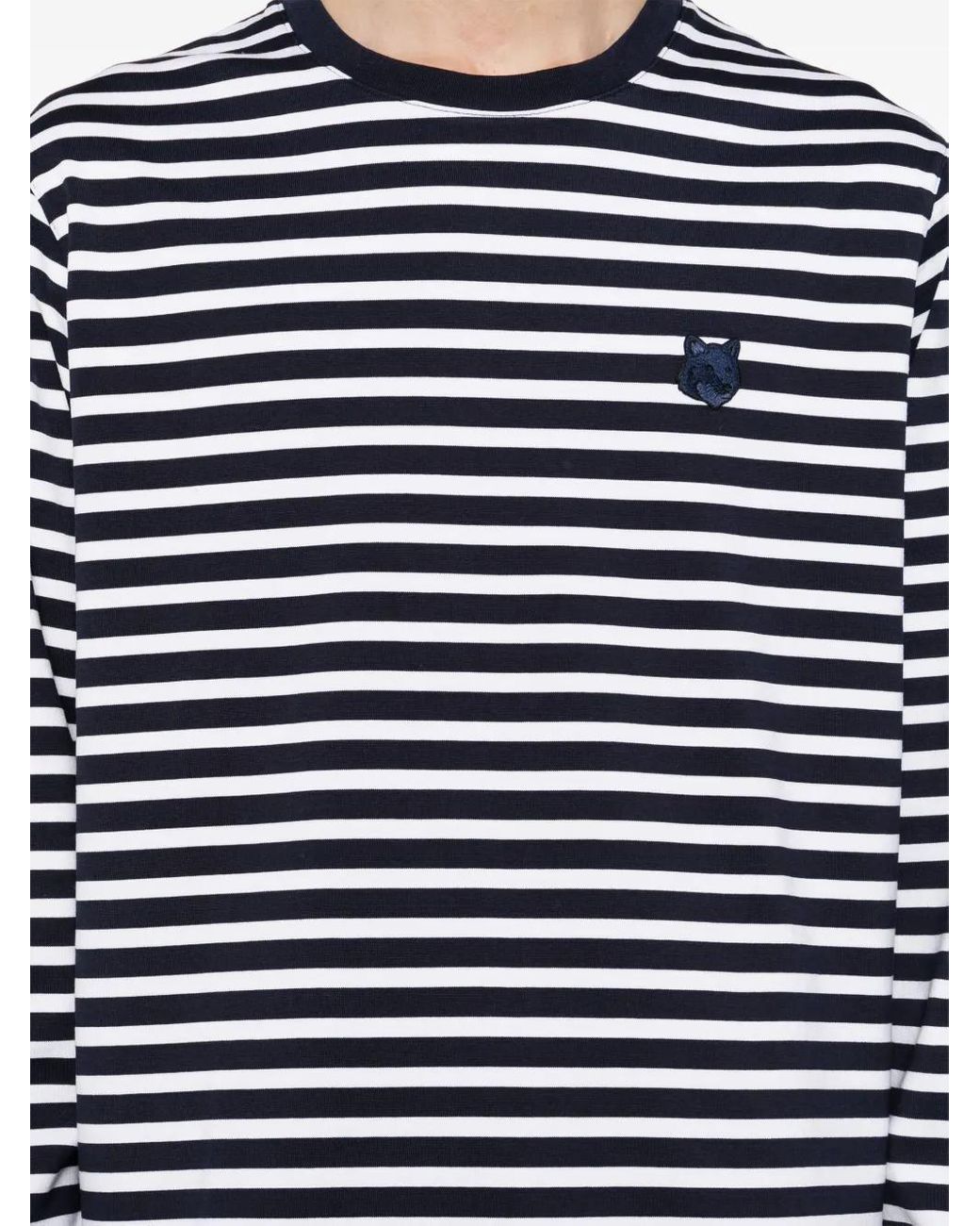 Maison Kitsuné Black Bold Fox Head Patch Comfort Marin T-Shirt-Shirt Clothing for men