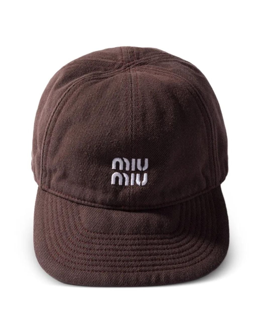 Miu Miu Brown Denim Baseball Cap