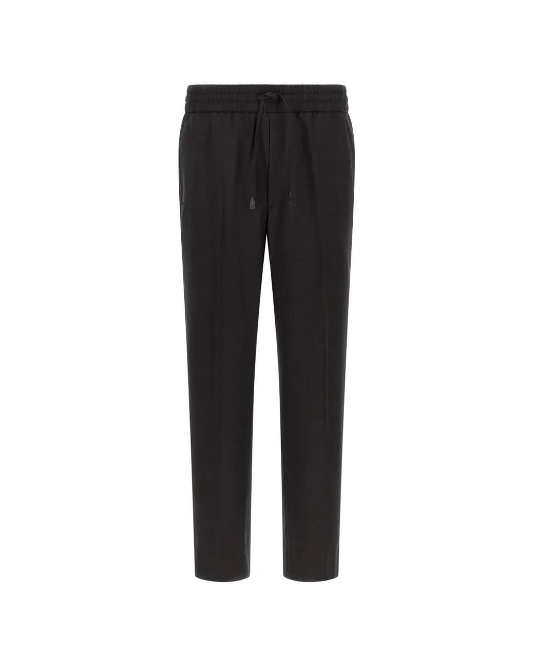 Brioni Black Asolo Drawstring-Waist Trousers for men