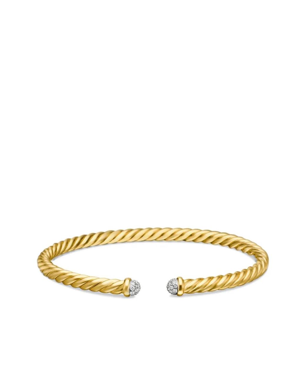 David Yurman Multicolor 18Kt Gld Modern Cablespira Diamond Bracelet (4Mm)