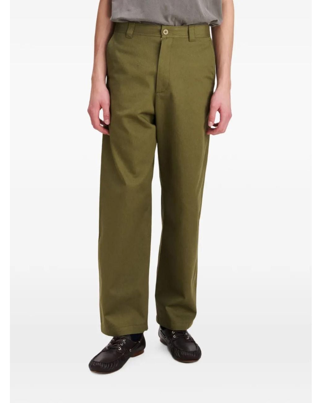 A.P.C. Green Straight-Leg Cotton Trousers for men