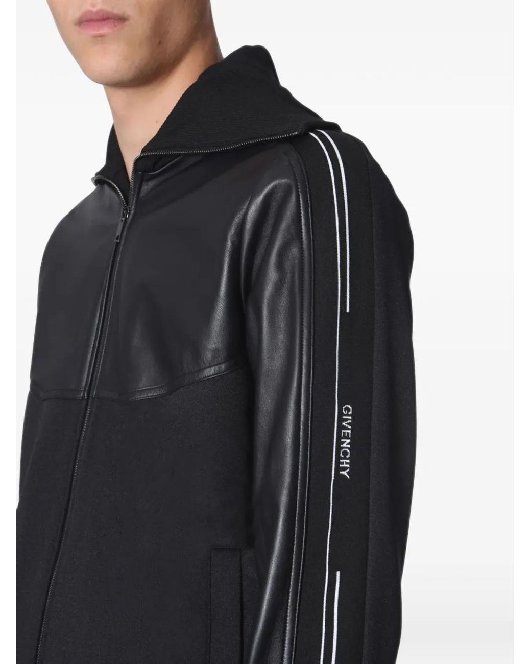 Givenchy Black Hooded Casual Jacket With Logo Detailing