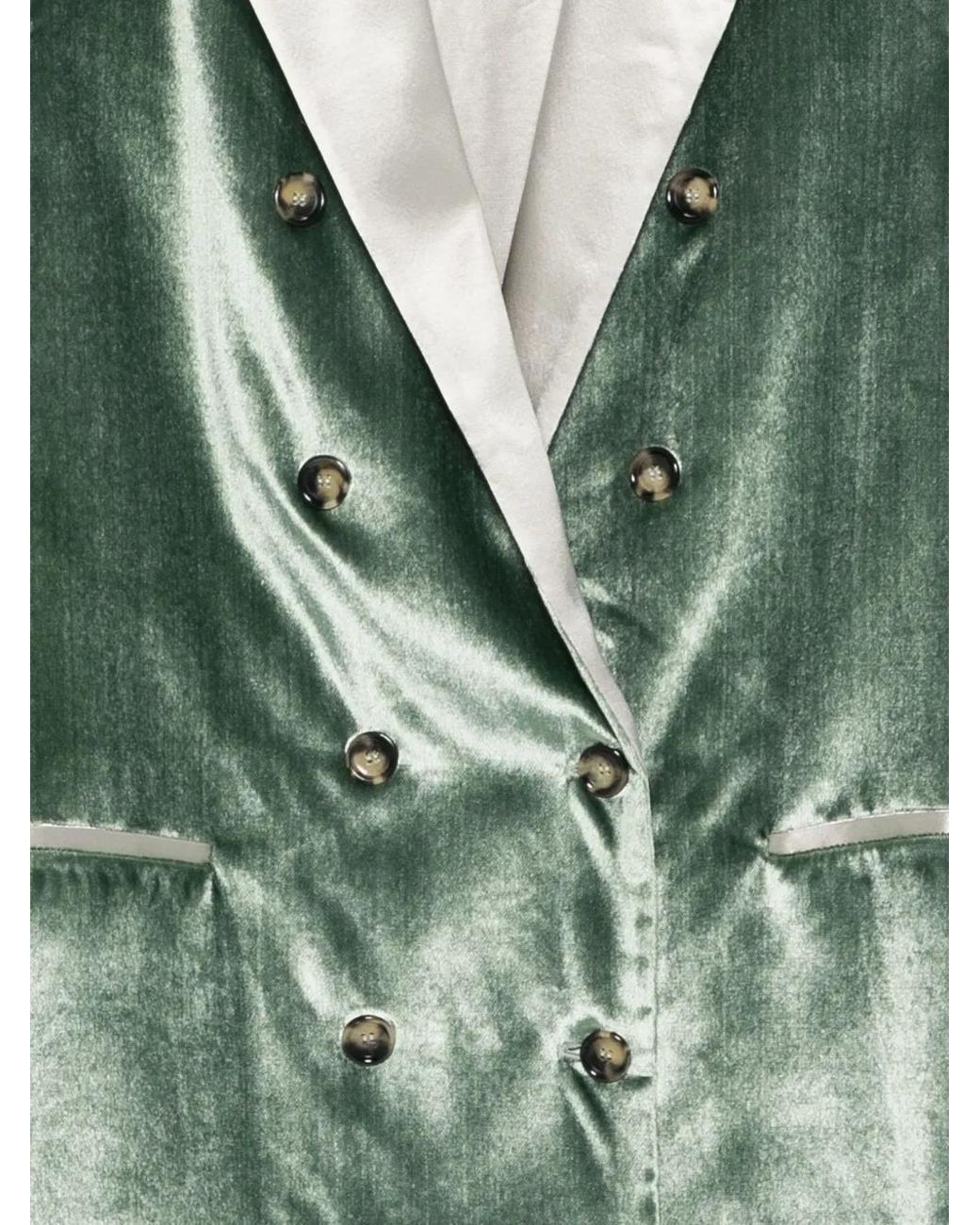 Alberta Ferretti Green Double-Breasted Blazer
