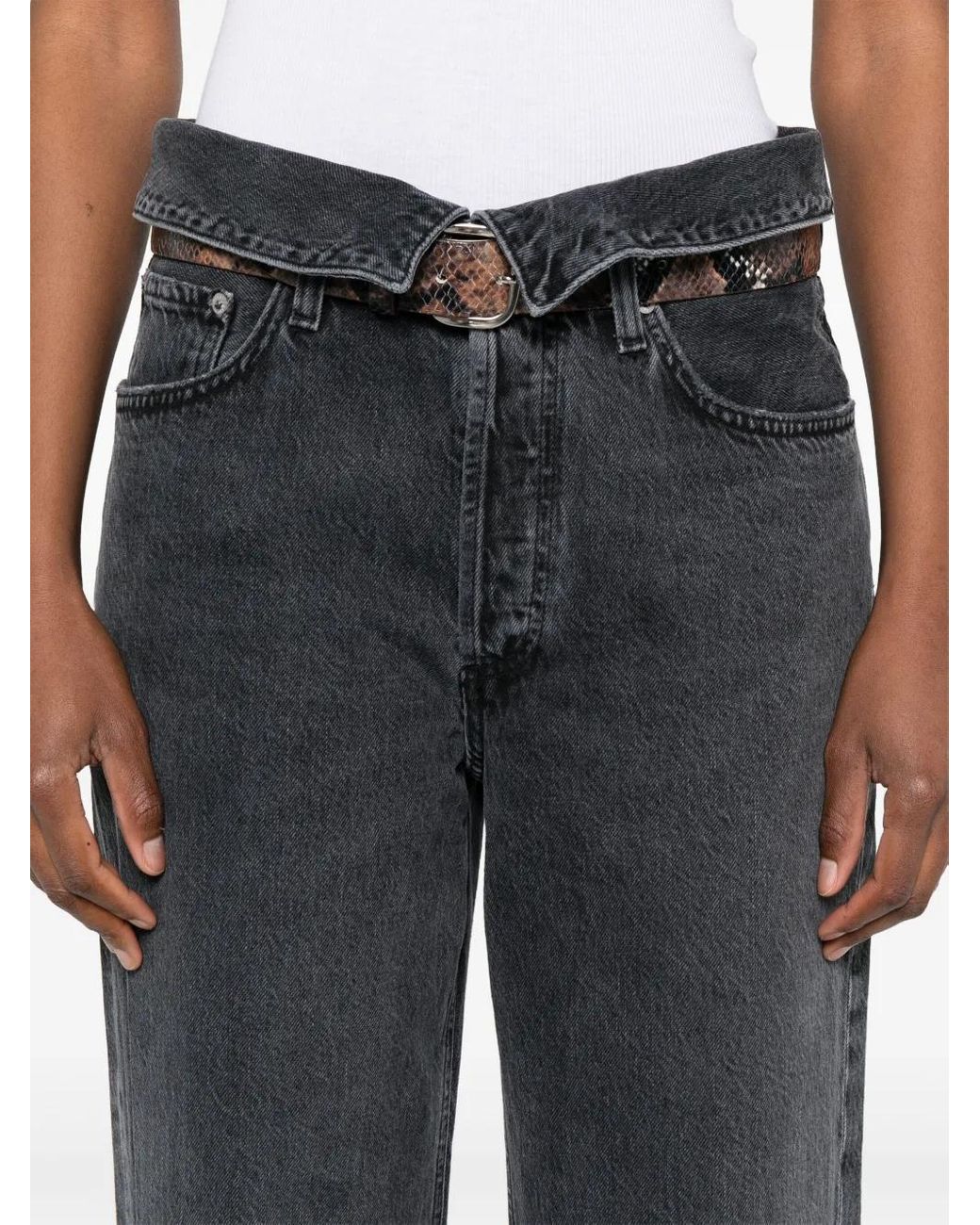 Agolde Gray Echo Tapered Jeans