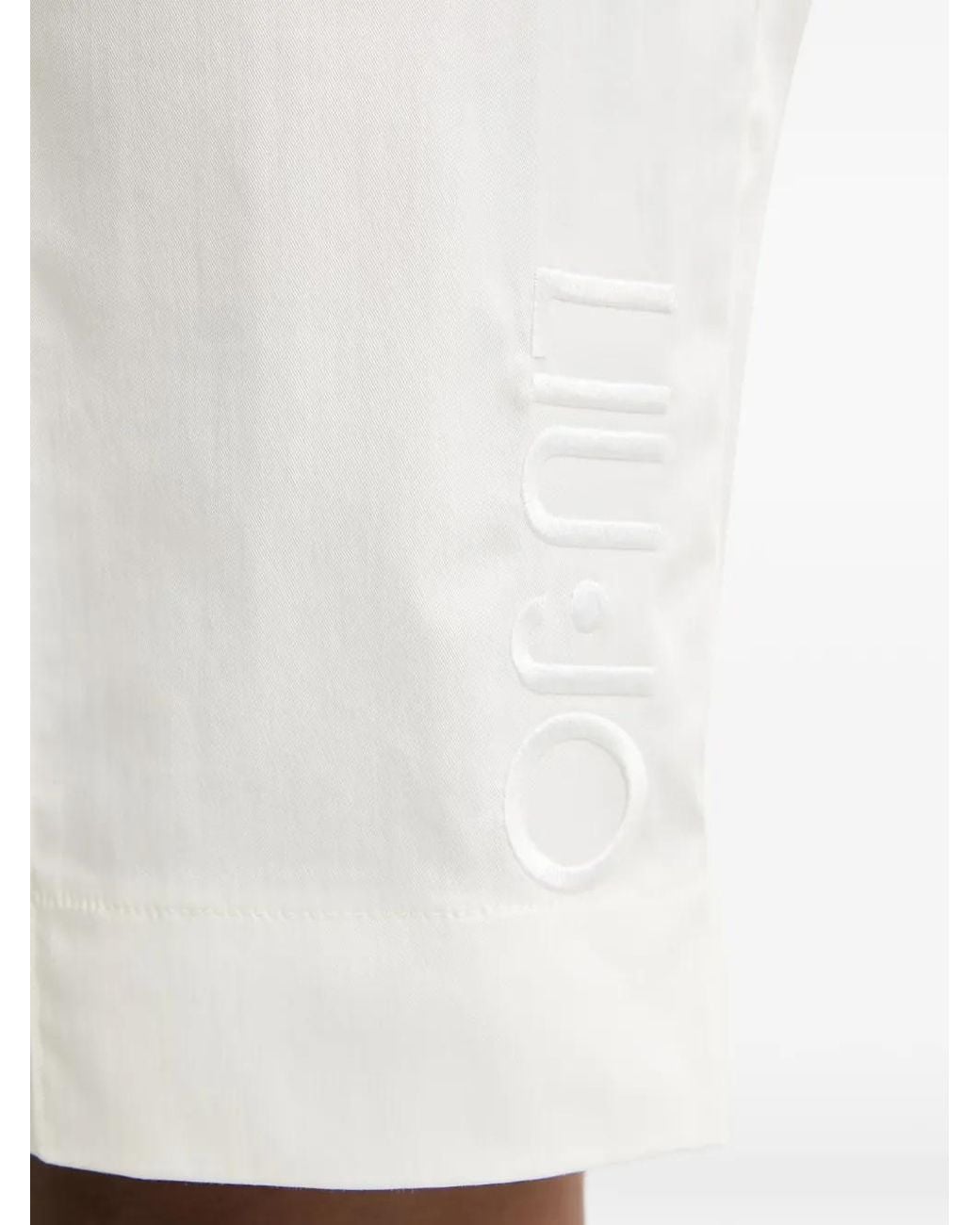 Liu Jo White Logo-Embroidered Shorts