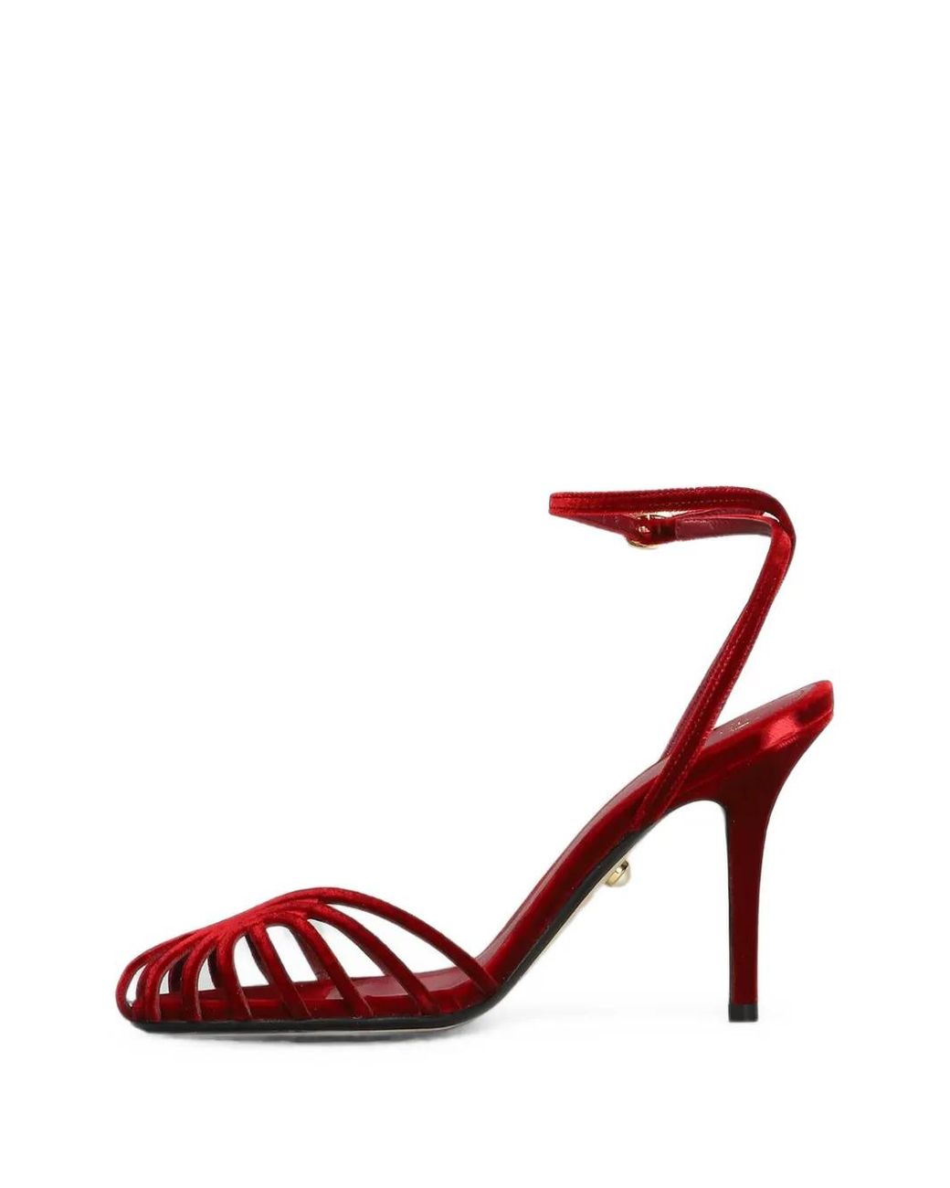ALEVI Red Sandales En Velours À Brides