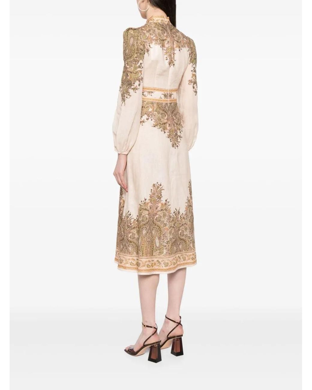 knee length dresses for ladies Zimmermann Hypnotic Buttoned Midi Dress main image 1