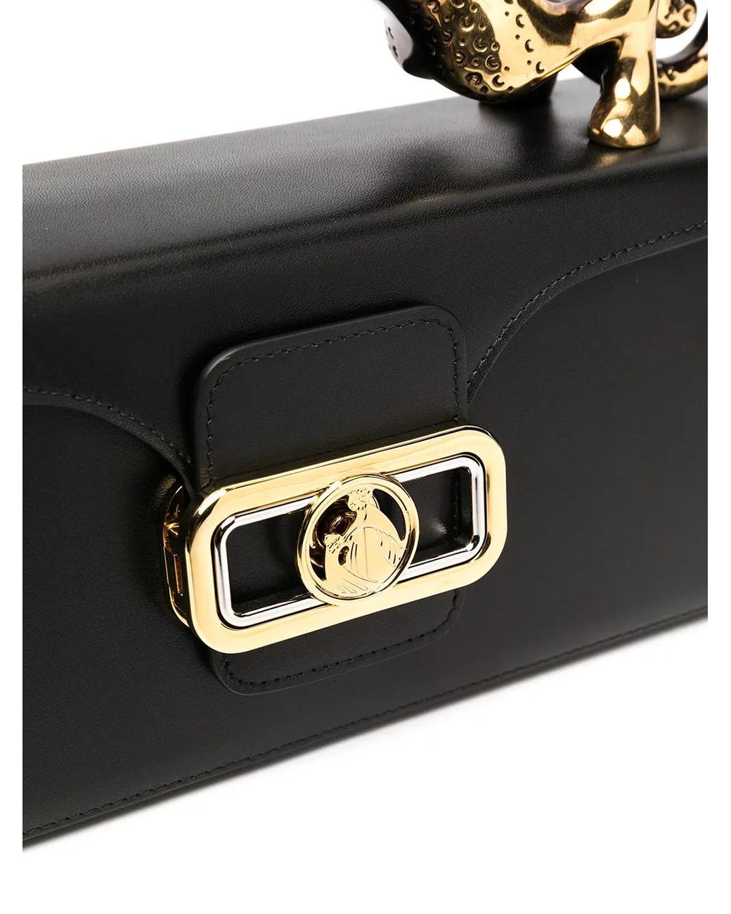 Lanvin Black Pencil Cat Tote Bag