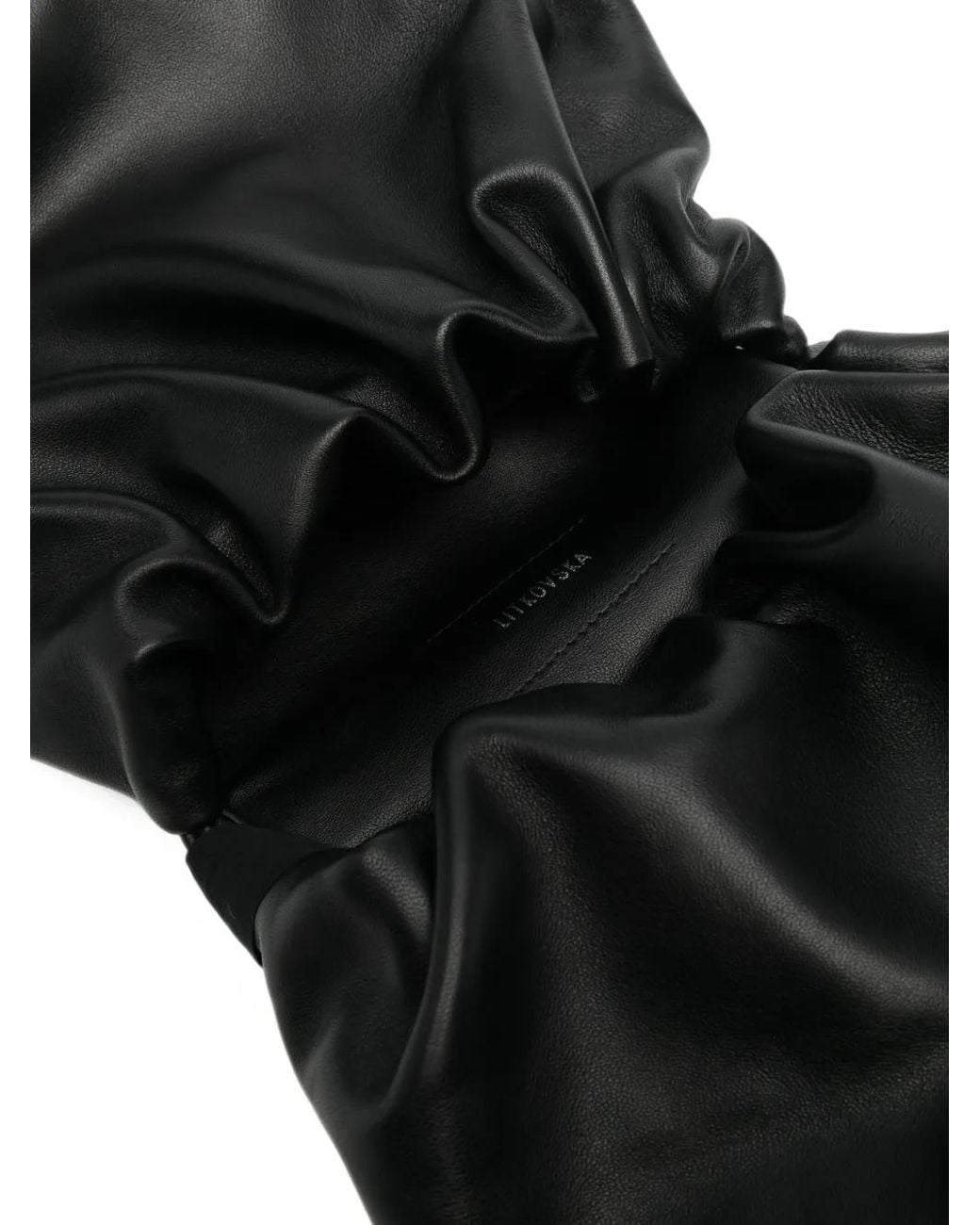 Litkovskaya Black Oversized Leather Shoulder Bag