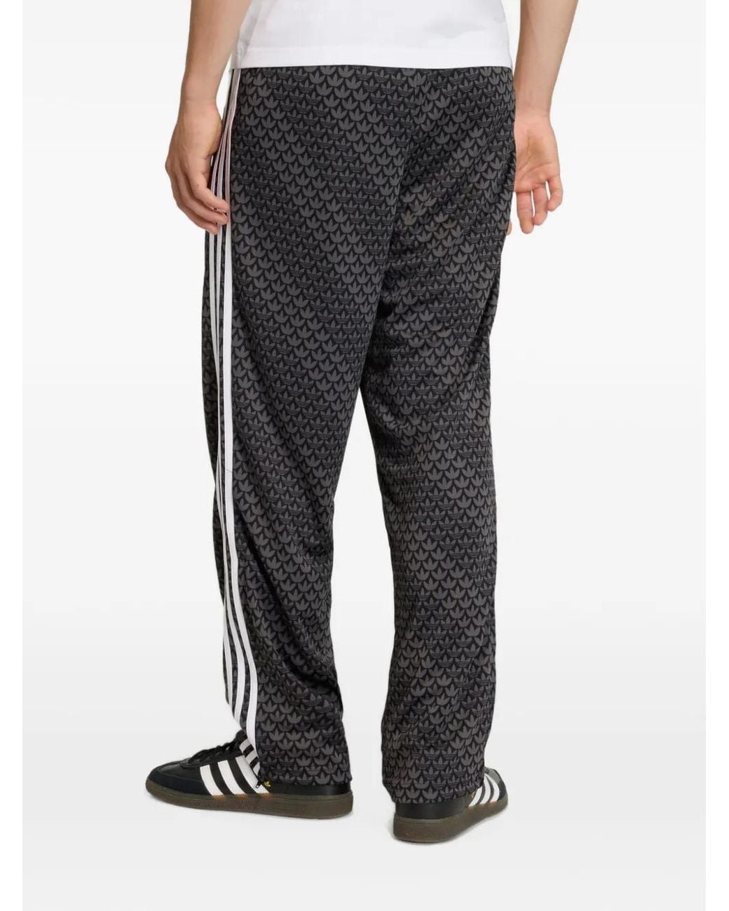 Adidas Gray Firebird Loose Monogram Track Trousers for men