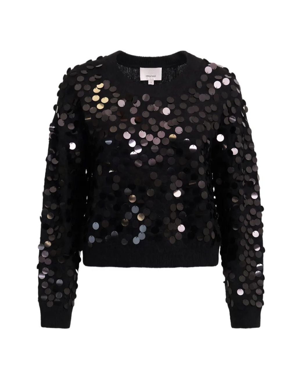 Cinq À Sept Black Briana Paillette-Embellished Sweater
