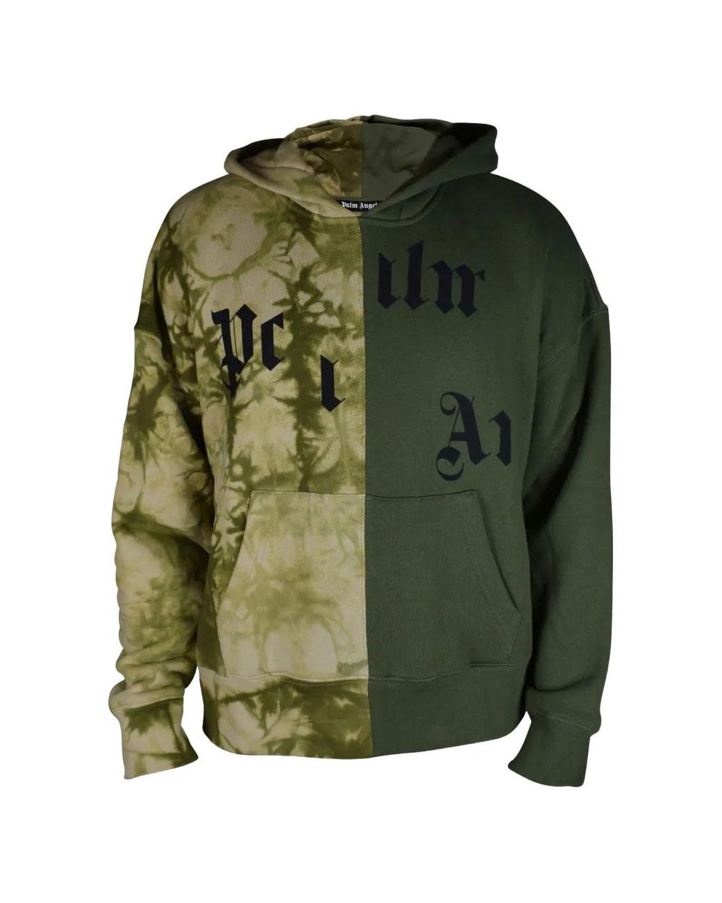 Palm Angels Green Hoodie À Logo Imprimé for men