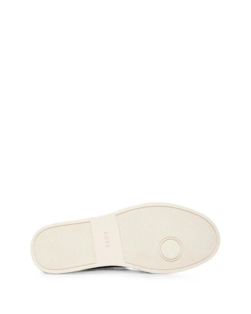 Boss Brown Leather Sneakers With Suede Trims for men