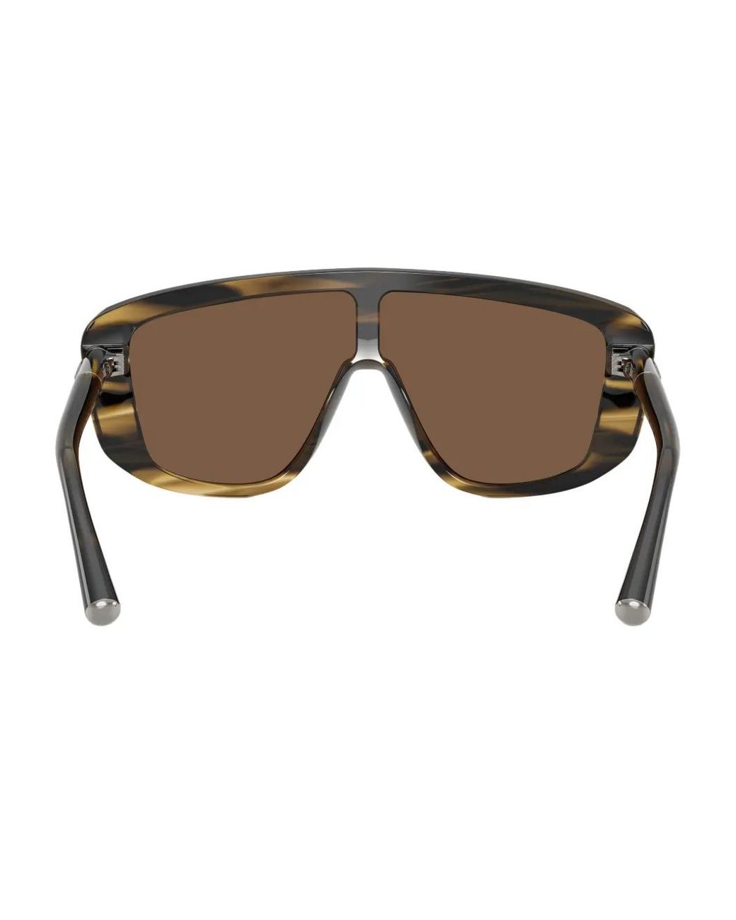 Dolce & Gabbana Brown Striped Shield-Frame Sunglasses for men