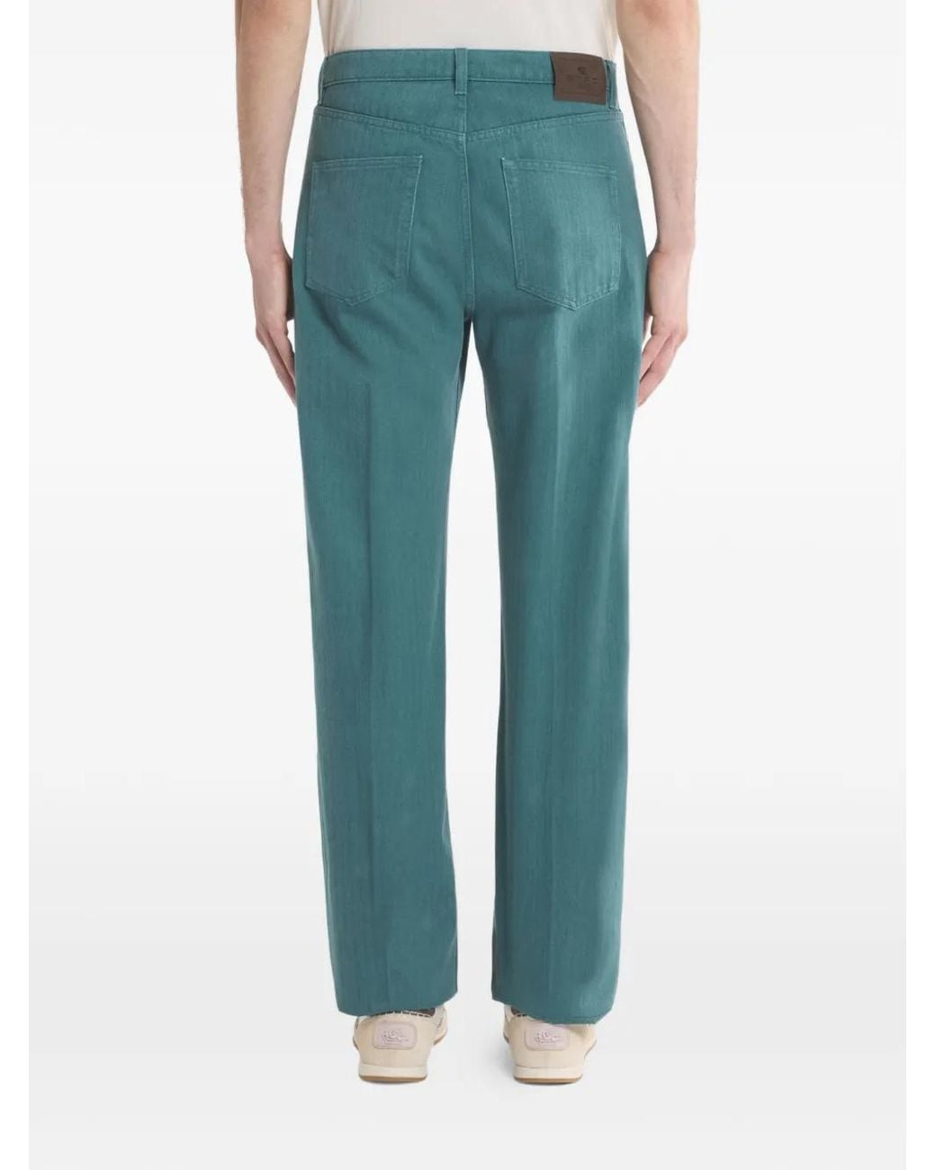 Etro Green Five-Pocket Straight-Leg Jeans for men