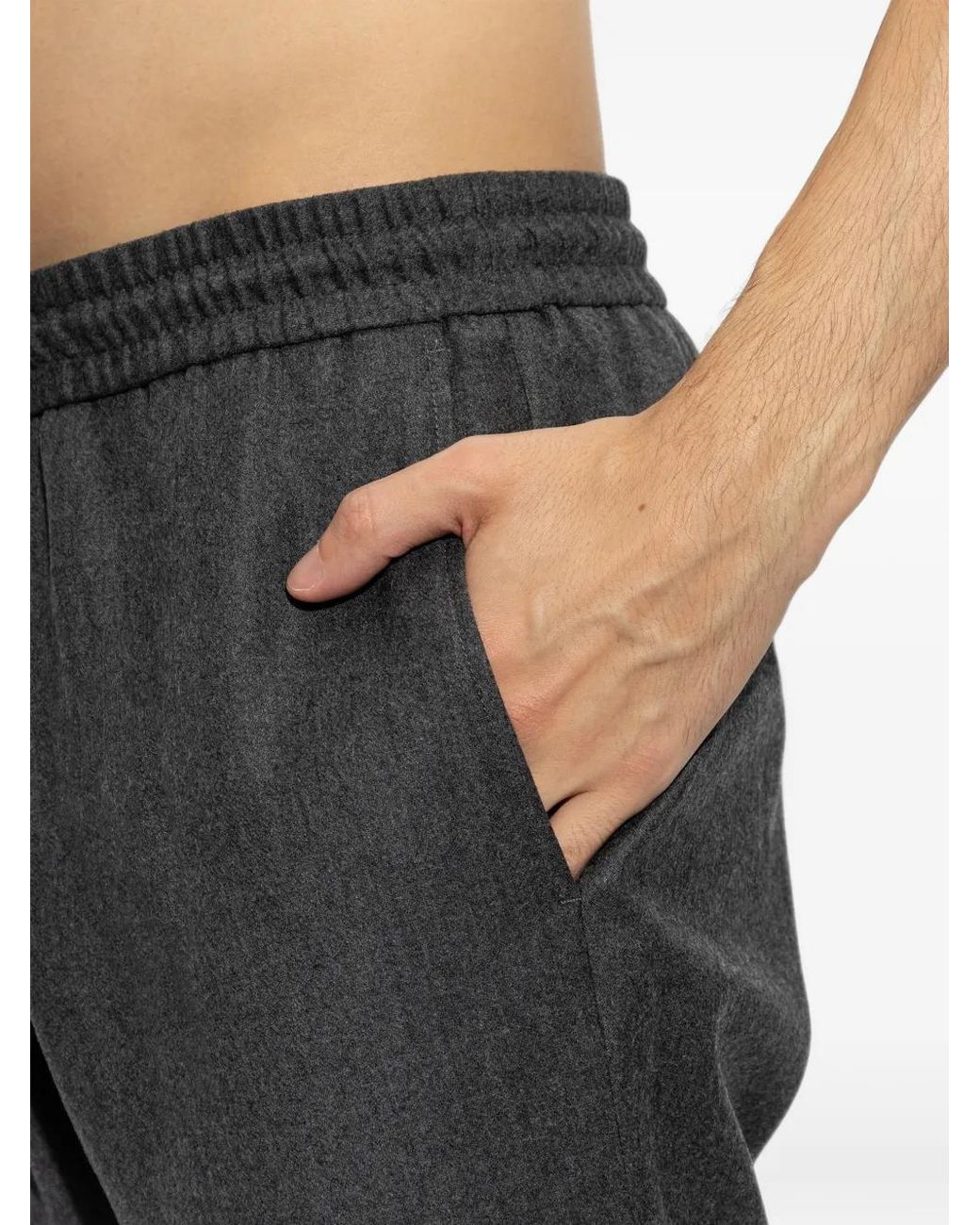 Paul Smith Black Drawstring-Waist Pleated Trousers for men