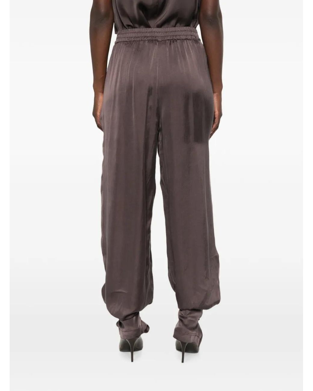 ANDAMANE Gray Renee Elasticated-Waistband Trousers