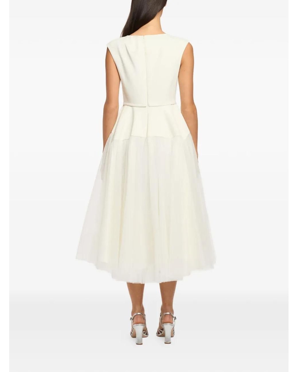 Cinq À Sept White Bow Tulle Dress