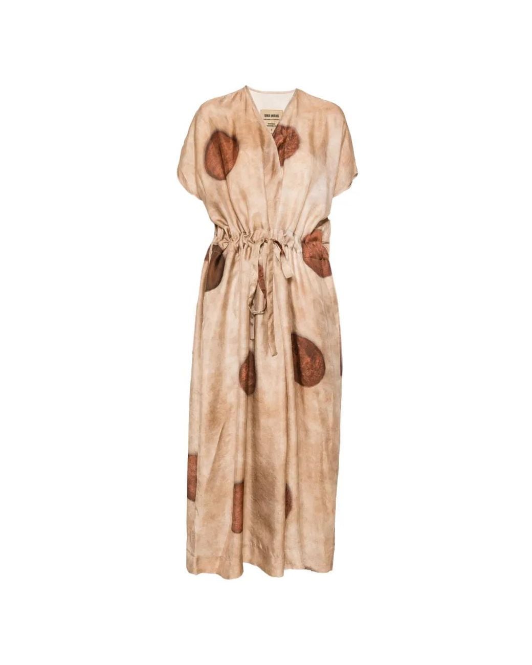 Uma Wang Natural Acre Drawstring-Waist Maxi Dress